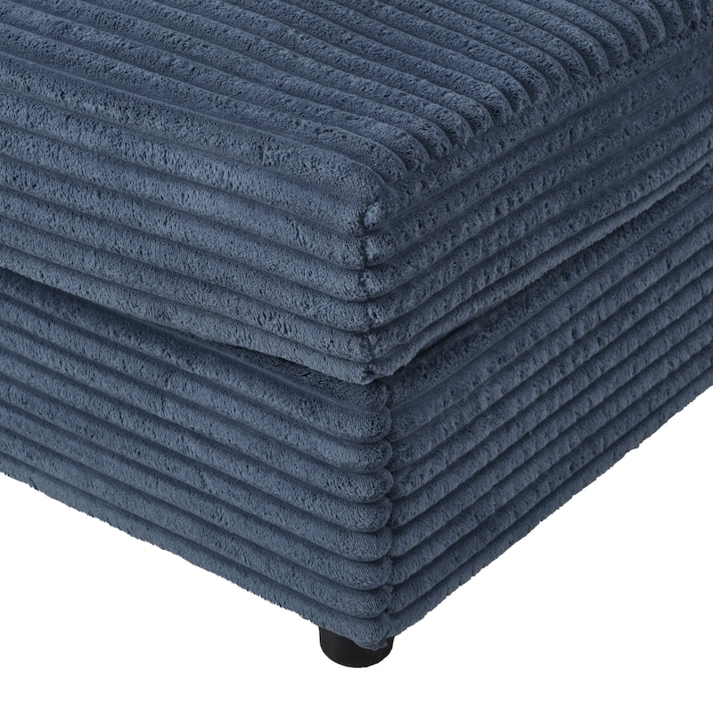 Roomfitters Oversized Loveseat Chaise Lounge Sectional Sofa Bed, Corduroy Sleeper with USB Ports, Cup Holders