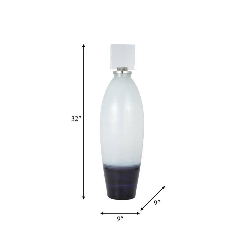Sagebrook Home Glass 2Tone White Cylinder Vase Acrylic Detail