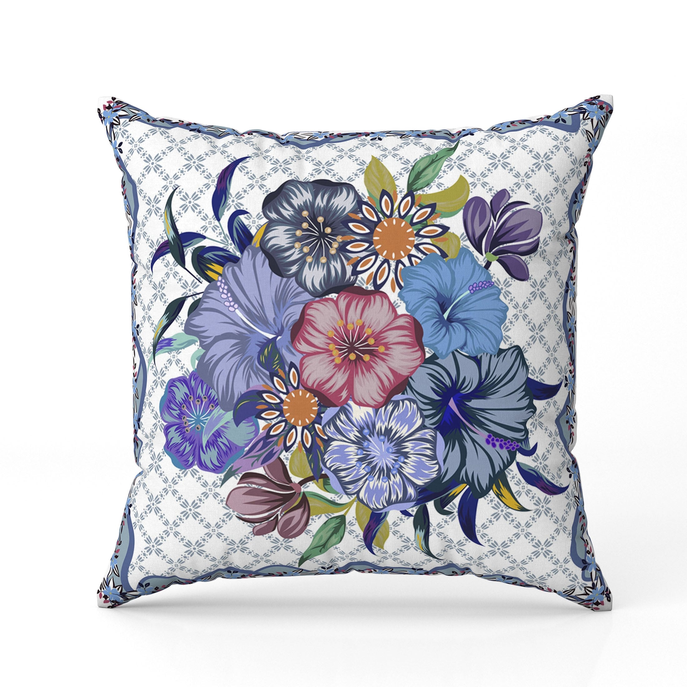Flowers Throw Pillow26x26 Faux Suede