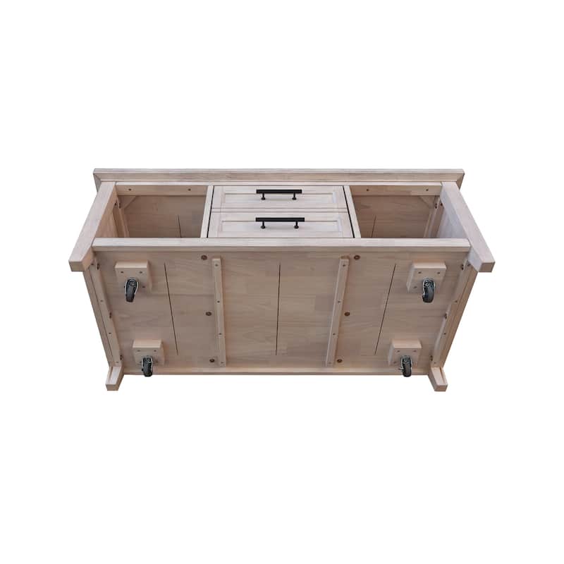 Sanibel Solid Wood Coffee Table with Casters in Macchiato