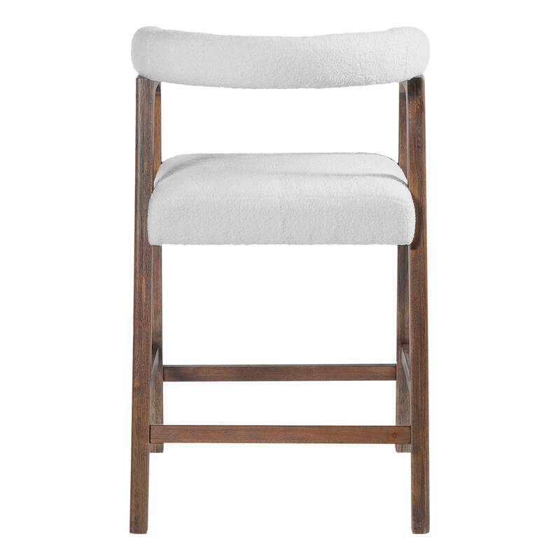 Christopher Knight Home - Modern Upholstered Wooden Counter Stools - 26" Seat Height Bar Stools with Back, Set of 2
