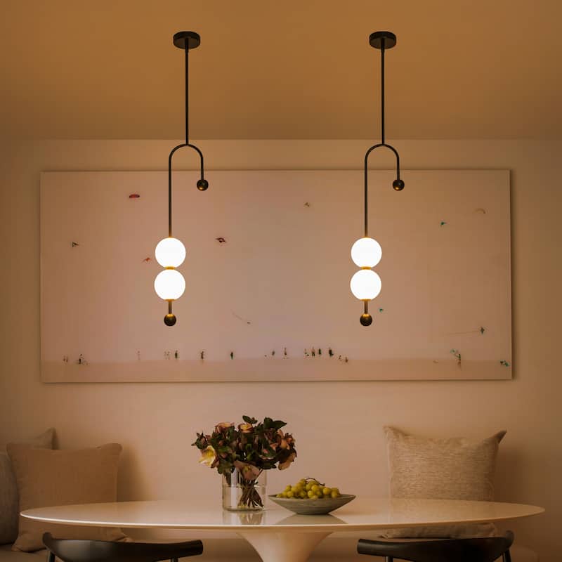 Dual Globe LED Pendant Light Dimmable Modern Hanging Fixture