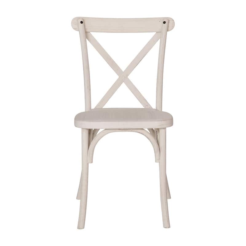 Modern Resin Stacking Cross Back Dining Chairs (Set of 2)