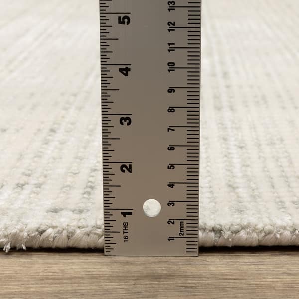 dimension image slide 4 of 8, Style Haven Corey Textural Stripe Wool and Viscose Hand-tufted Rug