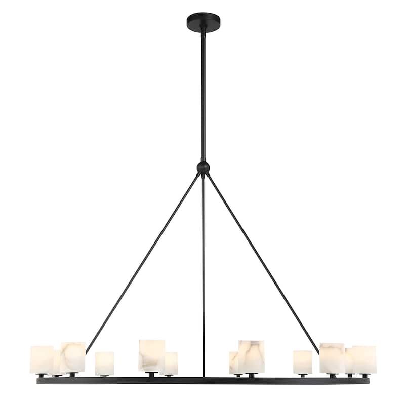 Aragon 12 Light Matte Black Chandelier