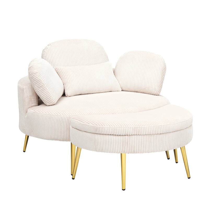 61 Inches Comfortable Seat Small Sofa with Small End Table
