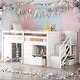 preview thumbnail 13 of 31, Twin Multiple Functional Loft Bed,Solid Wood Twin Size Low Loft Bed With Stair, Drawer, and Shelf,Twin Low Loft Bed