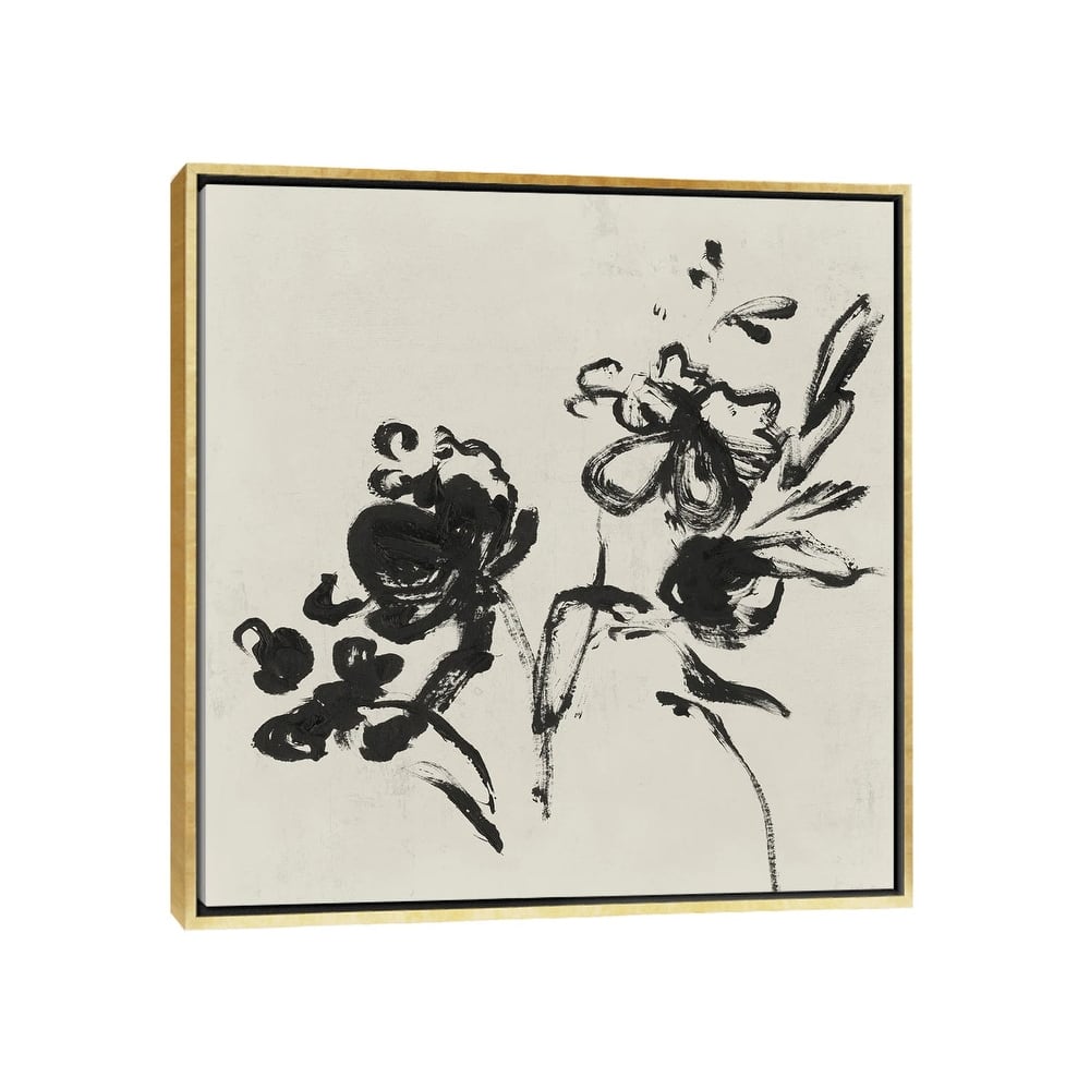 iCanvas "Black Florals I" by Isabelle Z Framed Canvas Print