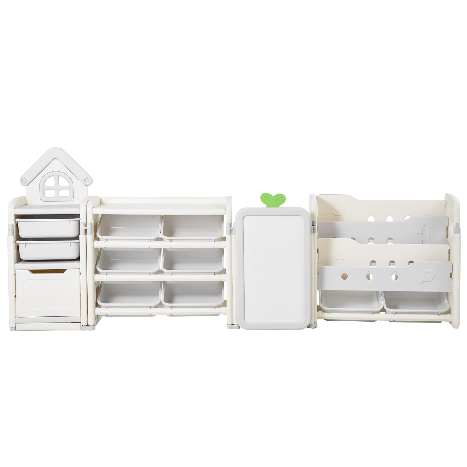 Kids Toy Storage with Bookshelf, 4-Tier Large Toy Storage Organizer
