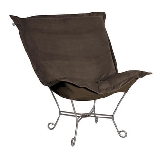 Allan Andrews Scroll Puff Chair with Titanium Frame, Bella Collection
