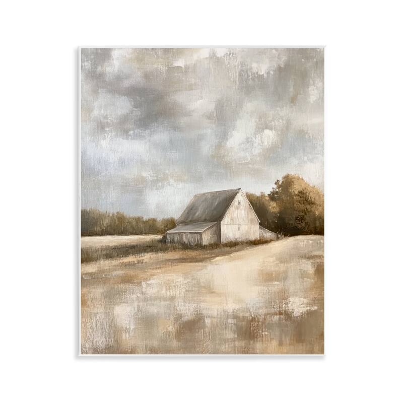 Stupell Cloudy Farm Landscape Wall Plaque Art Design By Petal Prints Design - 11 x 14