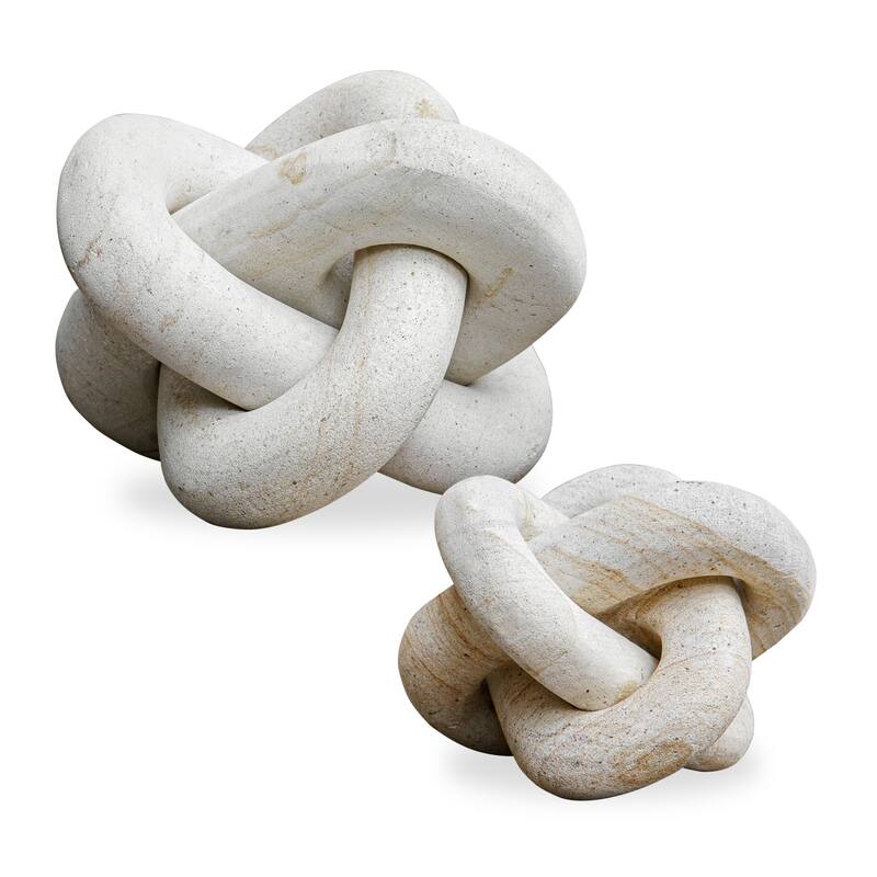 Intertwined Limestone Sculpture - 7.25" - Set of 2