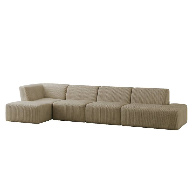 Oversized Corduroy Modular Sectional Fabric Sofa