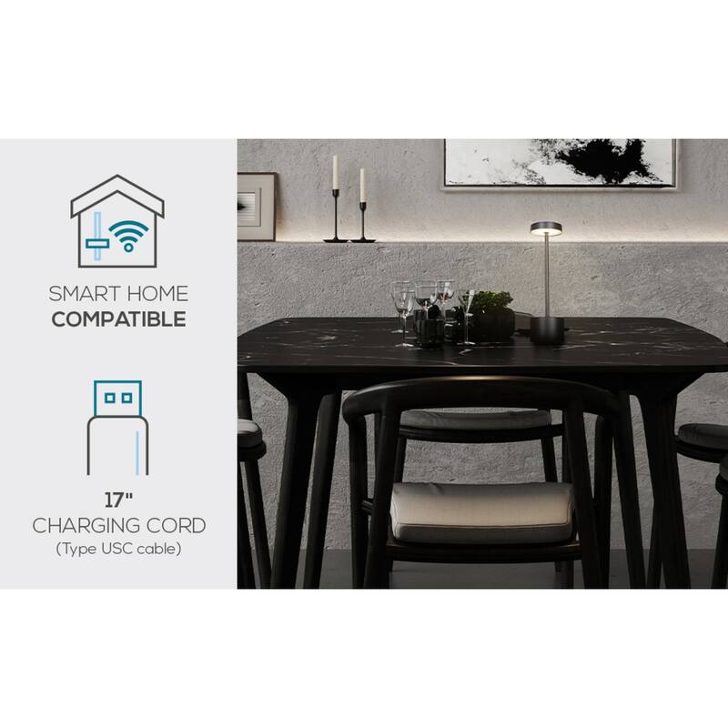 Catalina Halo Touch LED Accent Lamp - Black