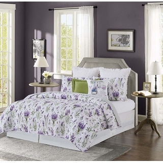 Lavender Fields Cotton Reversible Machine Washable Quilt Set