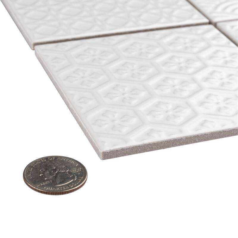 Merola Tile Spirit White 1.63" x 1.63" Porcelain Mosaic Tile