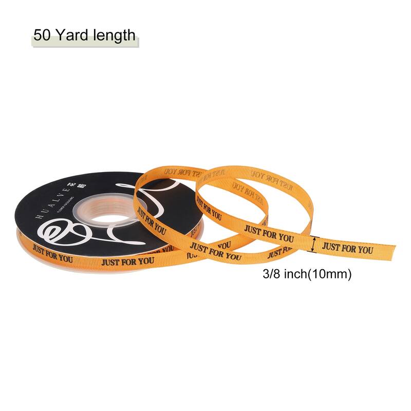 3/8Inch 50 Yard Personalized Satin Ribbon Pastel, Printed Just for You - Orange