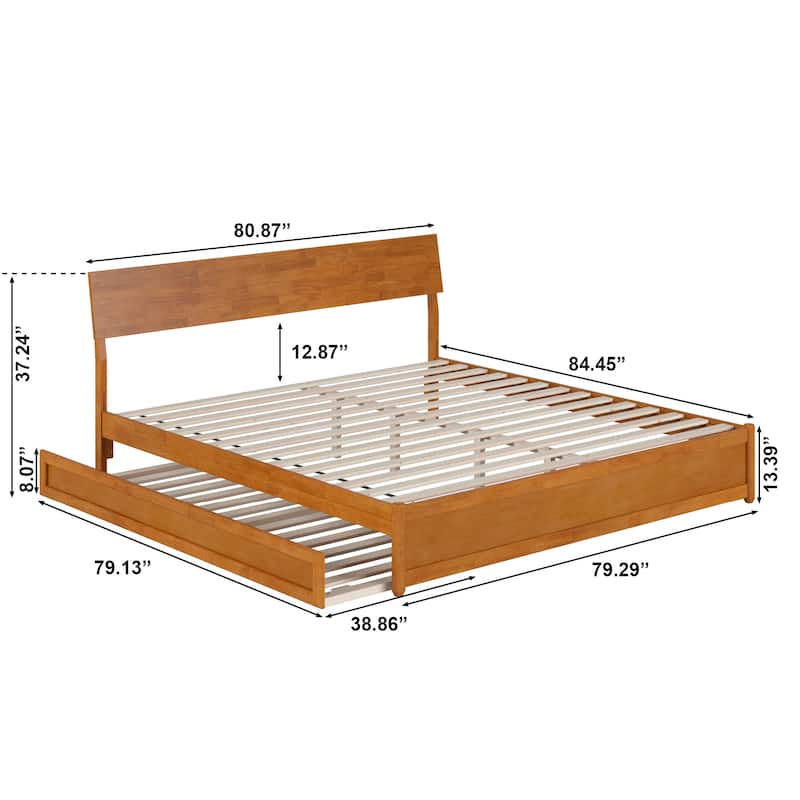 Norla Wood Platform Bed with Trundle