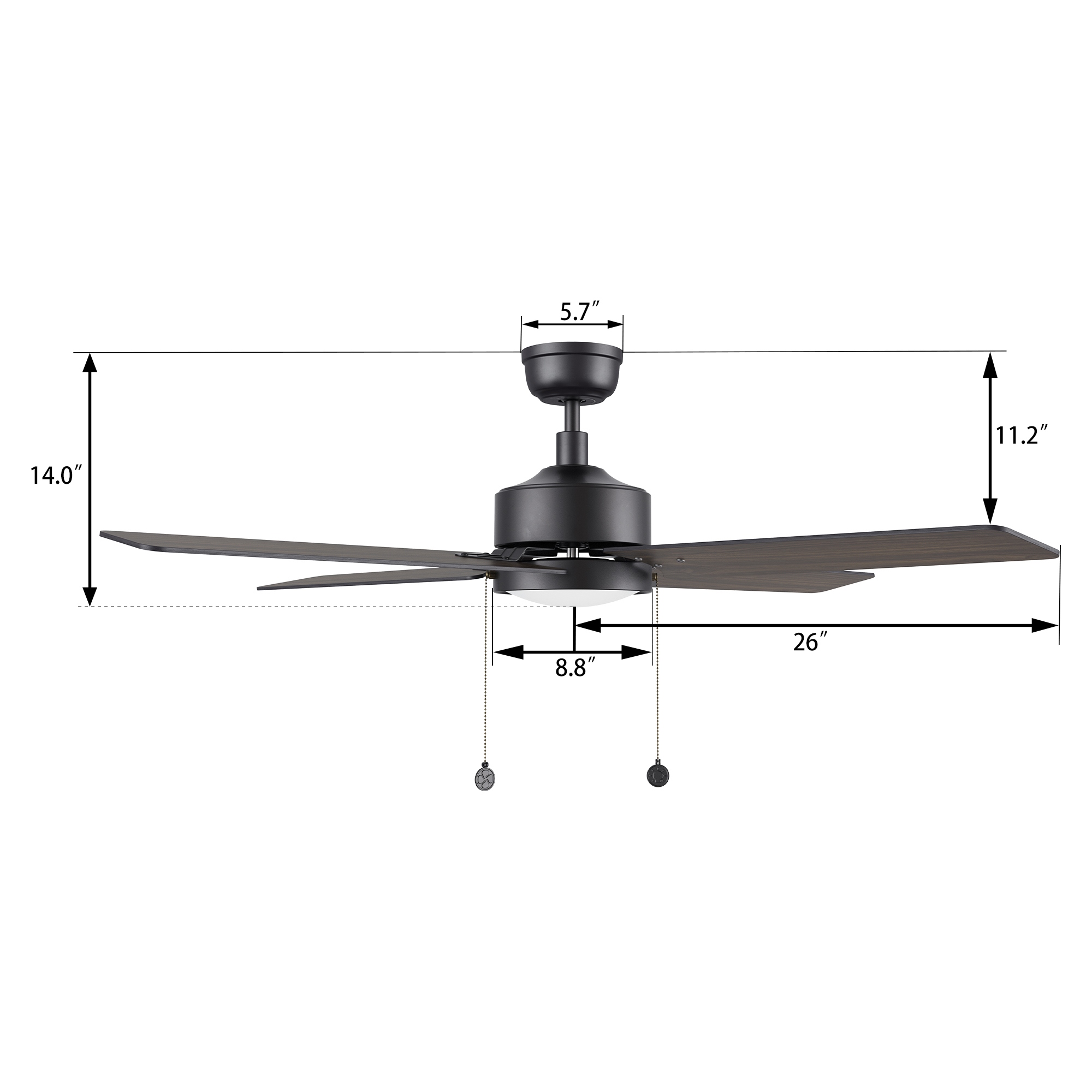 Aurora 52 Ceiling Fan with Pull Chain and Light Kit Included Equipped with a Stable and Silent Motor Bed Bath Beyond 40898358
