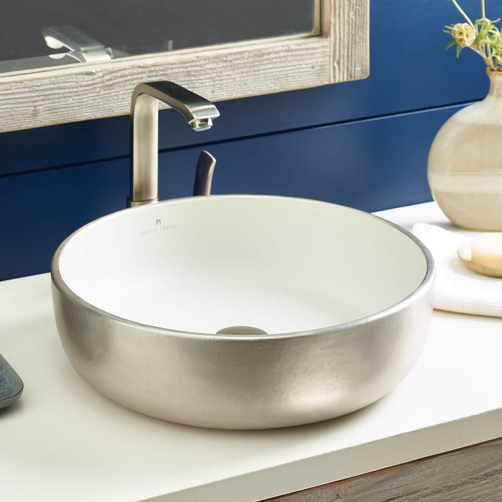 Bliss Fireclay Vessel Bathroom Sink - 16" x 16" x 4.5"