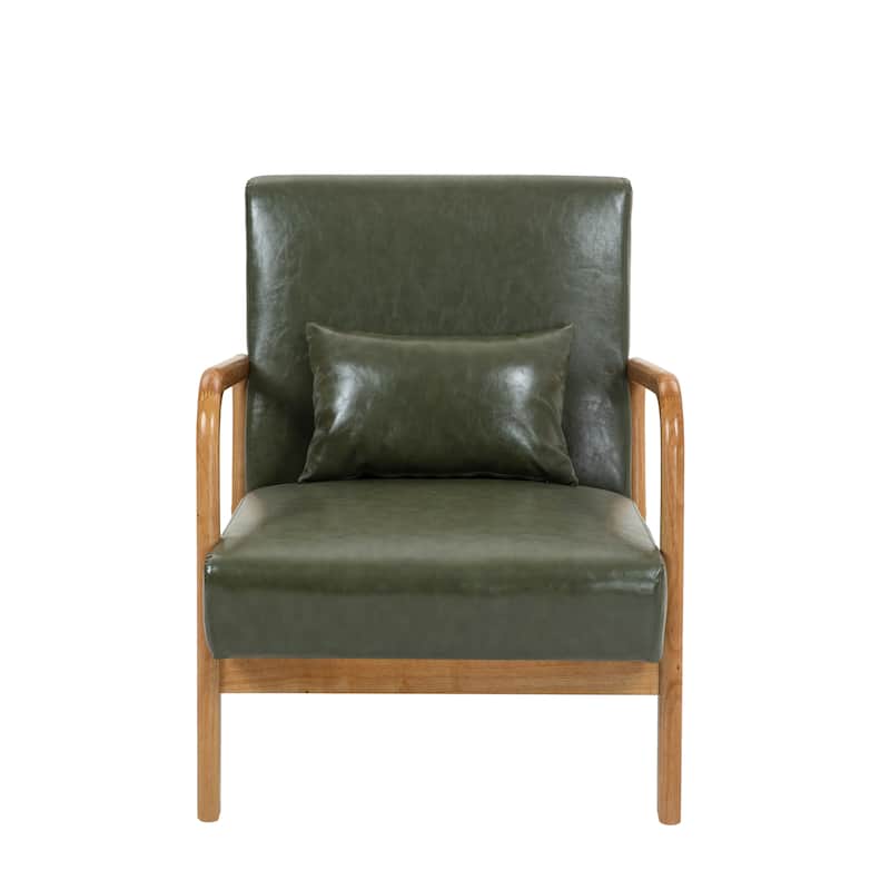 2 Set Mid Century ModernUpholstered Accent Chairs Armchair with Pillow