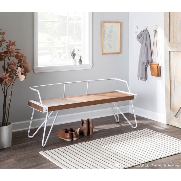 Carbon Loft Salk Industrial Dining Entryway Bench On Sale