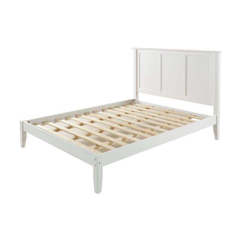 Mountain Lodge Platform Bed - Pine Wood Bed Frame, Shaker Style, Full Size, Strong Support System, Bedroom Furniture