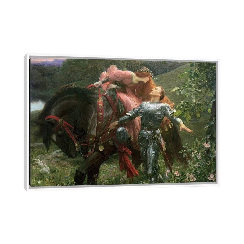 iCanvas "La Belle Dame Sans Merci, exh.1902 " by Sir Frank Dicksee Framed Canvas Print - White - 26x40