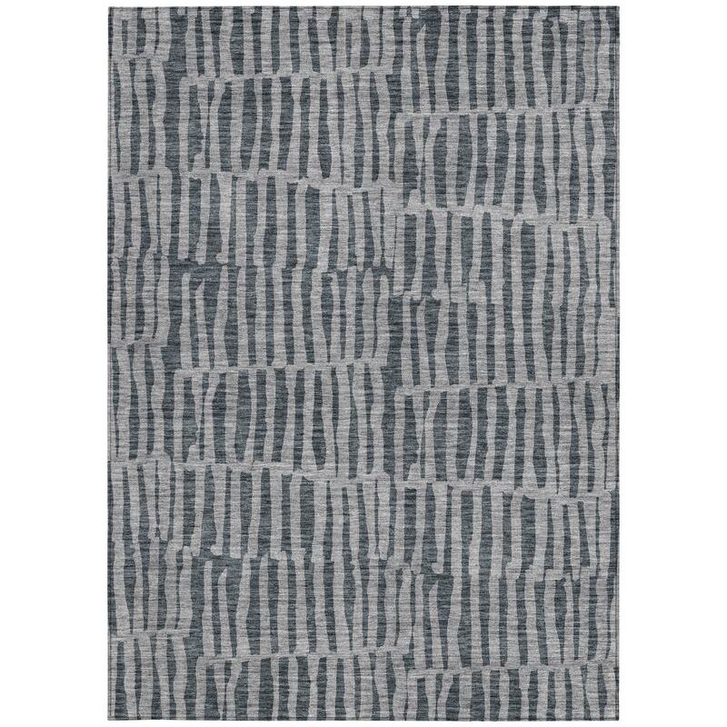 HomeRoots Striped Transitional Rectangle Outdoor Rug