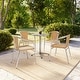 preview thumbnail 22 of 32, 4 Pack Aluminum and Rattan Commercial Indoor-Outdoor Restaurant Stack Chair Aluminum and Beige