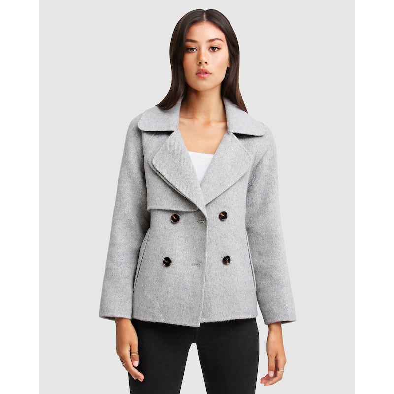 I'm Yours Wool Blend Peacoat - XS - Grey