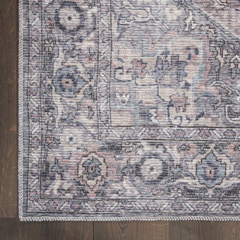 Hequ Power Loomed Distressed Floral Area Rug By HomeRoots - 9' x 12'