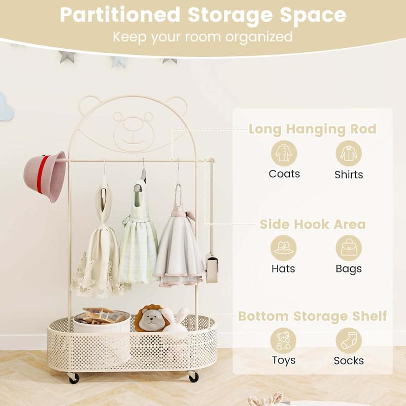 Costway Kid Clothes Rack with 3 Adjustable Heights Home Freestanding - See Details