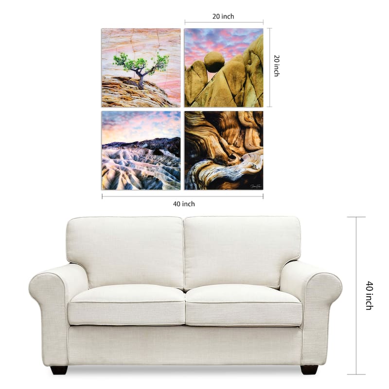 "Solitary Amplitude" Frameless Free Floating Reverse Printed Tempered Glass Nature Scapes Wall Art