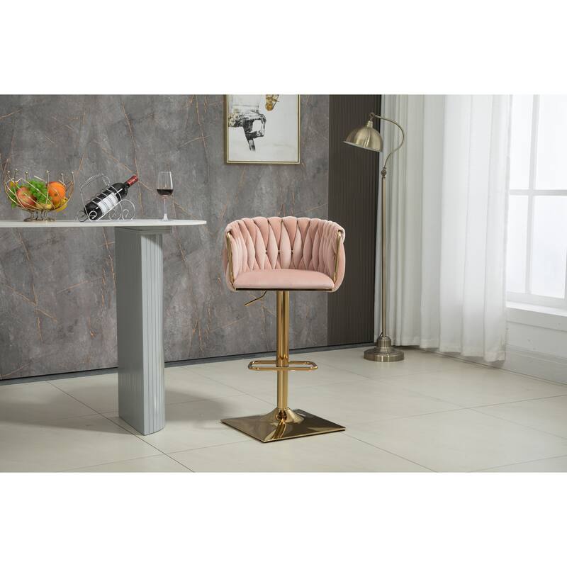 Set of 2 Vintage Bar Stools with Back and Footrest