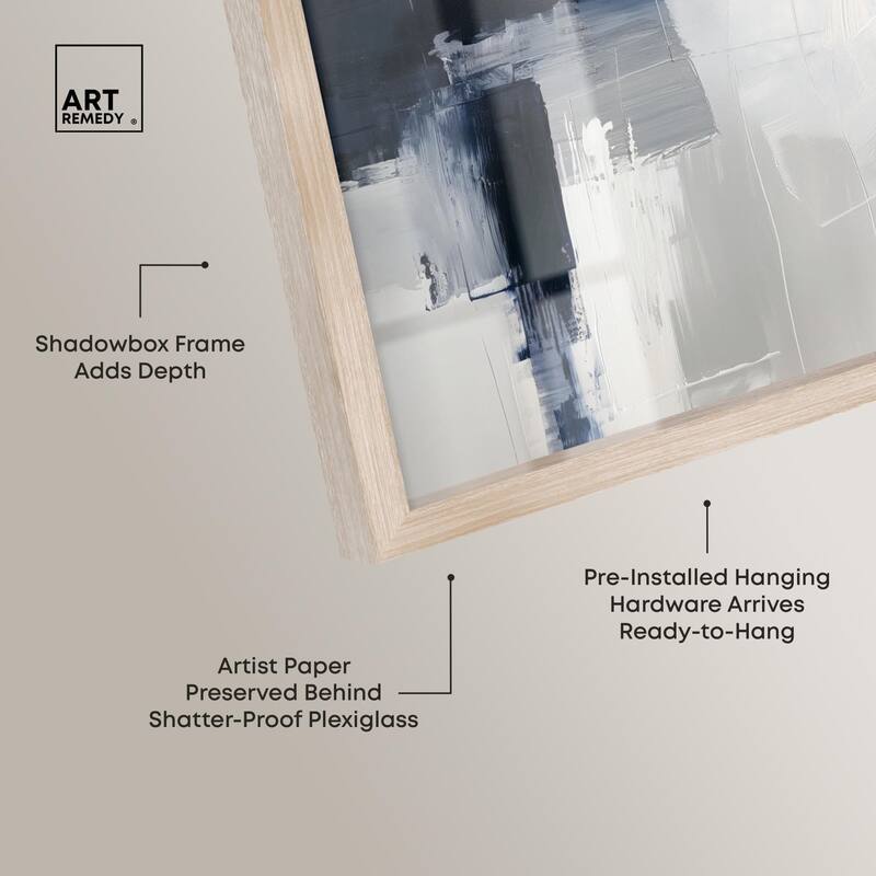 Blue Cascades on Still White Shadowbox by Art Remedy