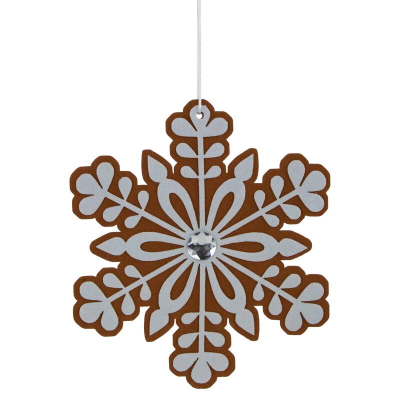 10" Snowflake Christmas Ornament with Gem - Multi