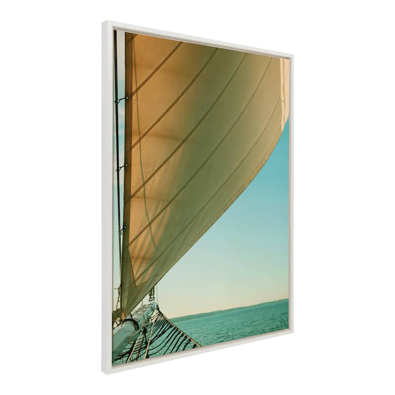 Kate and Laurel Sylvie Gulf Winds Framed Canvas by Alicia Bock - 28x38 - White