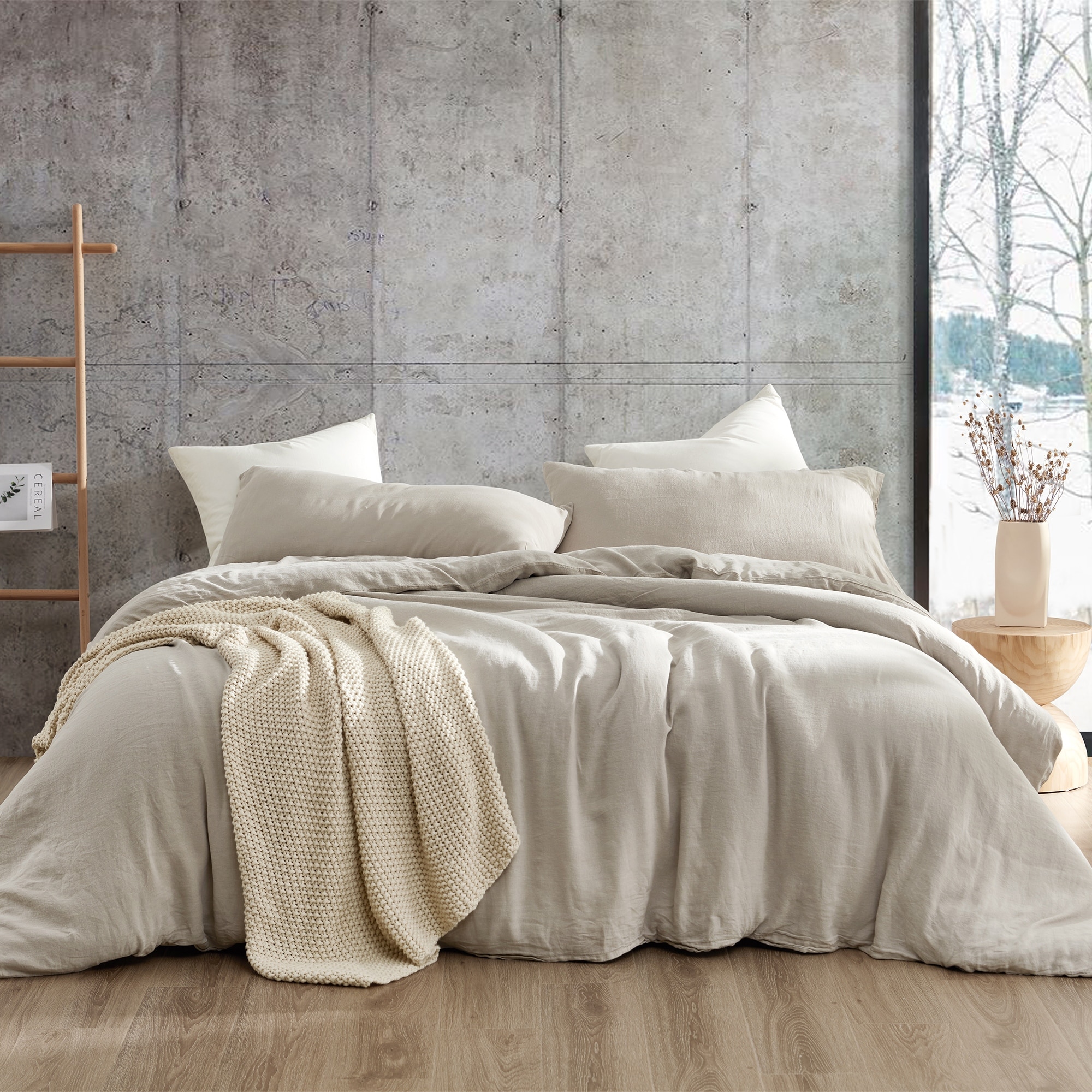 Dark Sky Reserve® - Portugal Made 100% Linen Oversized Duvet Cover - Stone Taupe