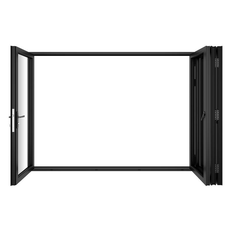 KaMic 120" x 96" 4-Panel Aluminum Patio Folding Door Left to Right-Outswing