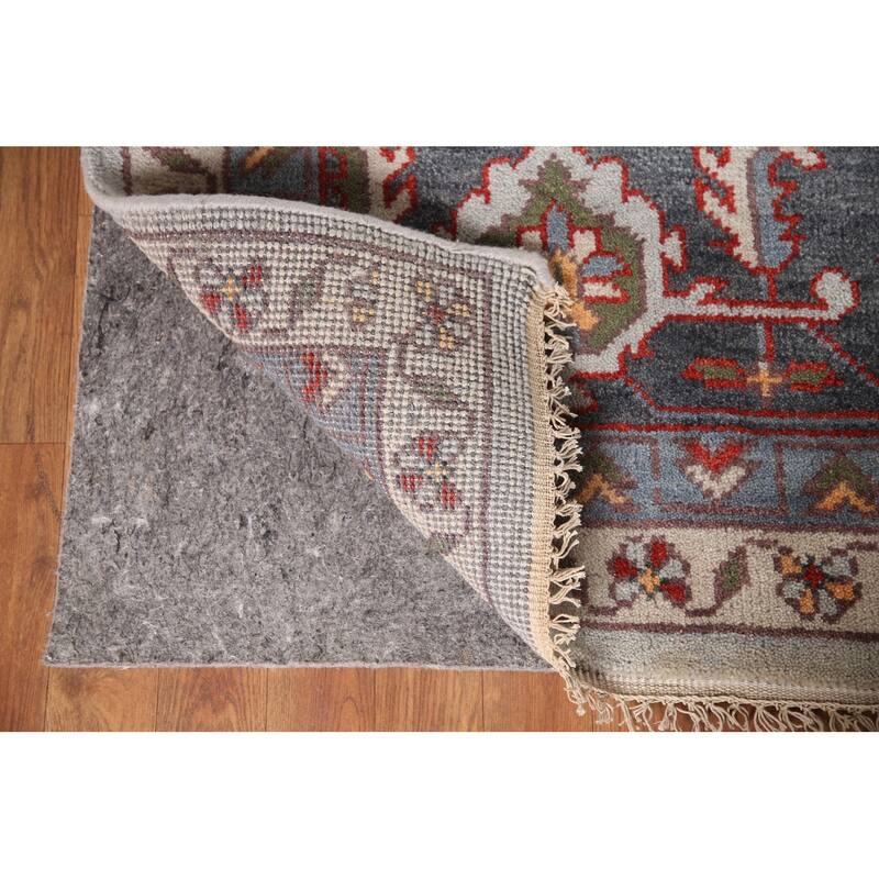 Gray Oushak Large Oriental Rug Hand-Knotted Wool Carpet - 11'10"x 14'10"