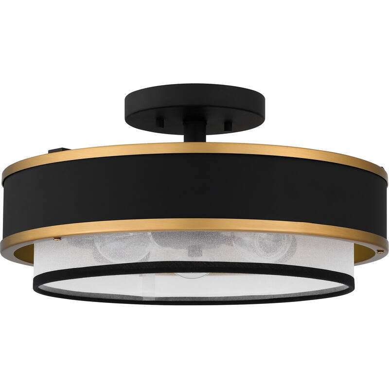 Quoizel Semi-Flush Mount 3-Light Semi-Flush Mount in Earth Black - Earth Black