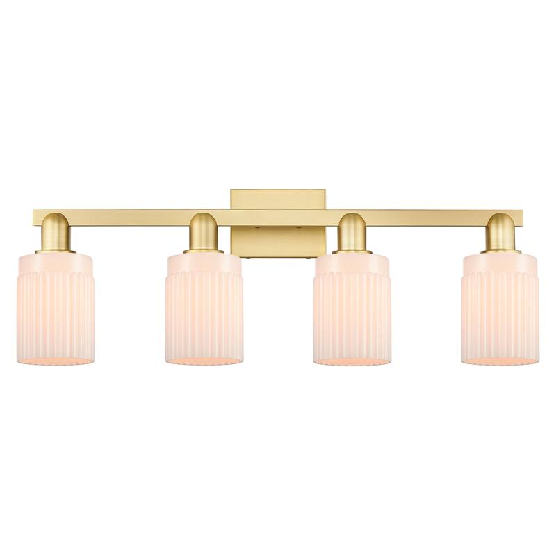 Innovations Lighting Endless Possibilities Arcadia - Hadley - 4 Light 32" Bath Vanity Light - Satin Gold/Matte White