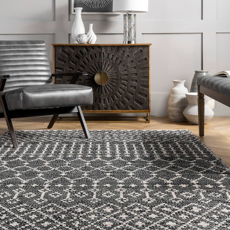 Nuloom Hartford Leather Moroccan Flatweave Area Rug
