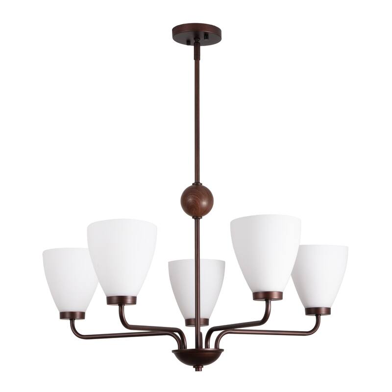 SAFAVIEH Lighting Wynne, 5 Light, 32-inch, Metal Chandelier - 32"W x 32"D x 57"H