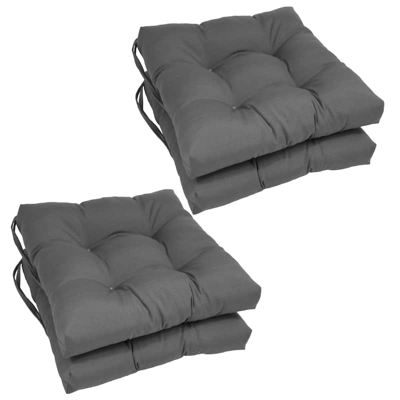 16-inch Square Indoor Chair Cushions (Set of 2, 4, or 6) - 16" x 16" - Set of 4 - Steel Grey