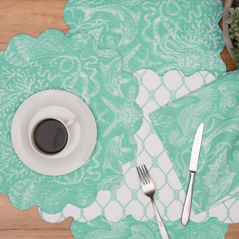 Turquoise Bay Coastal Cotton Napkin Set of 6 - Set of 6