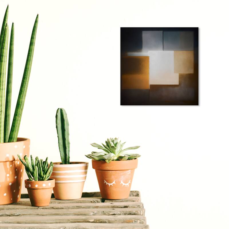 Wynwood Studio Canvas Abstract Cubist Modernism Black and Modern & Contemporary Wall Art Canvas Print - 12 x 12