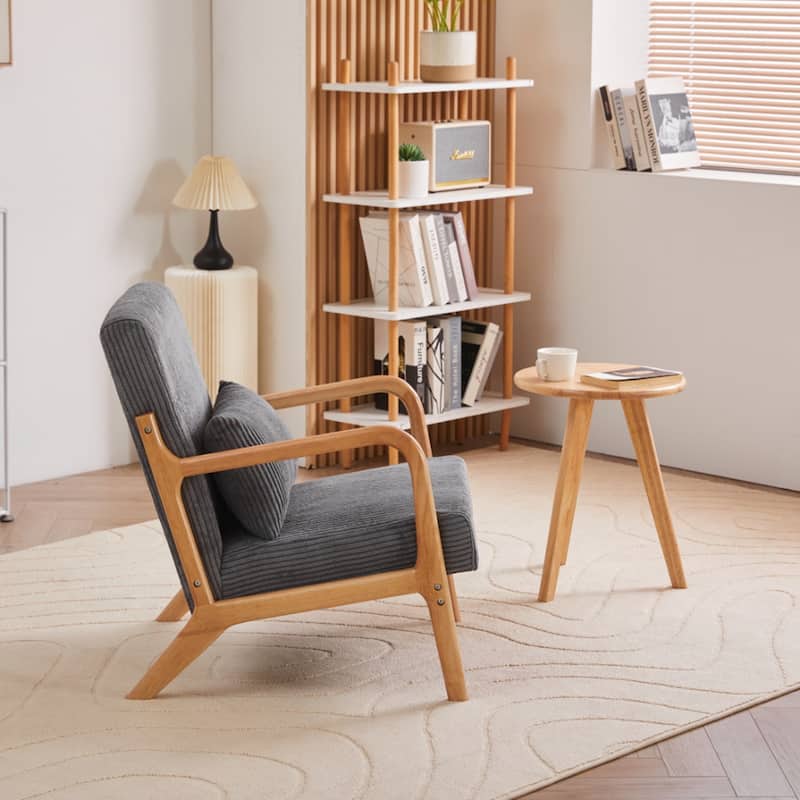 Mid-Century Modern Accent Chair&Coffee Table Set, Suitable for Living Rooms and Bedroom Relaxation Areas