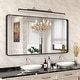 preview thumbnail 33 of 141, Apmir Metal Frame Tempered Glass Bathroom Vanity Mirror for Wall, Cloakroom, Bedroom 60" x 30" - Black